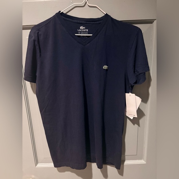 Lacoste Tops - Lacoste Women’s Dark Blue V-Neck Tee. Size 4. New with Tags